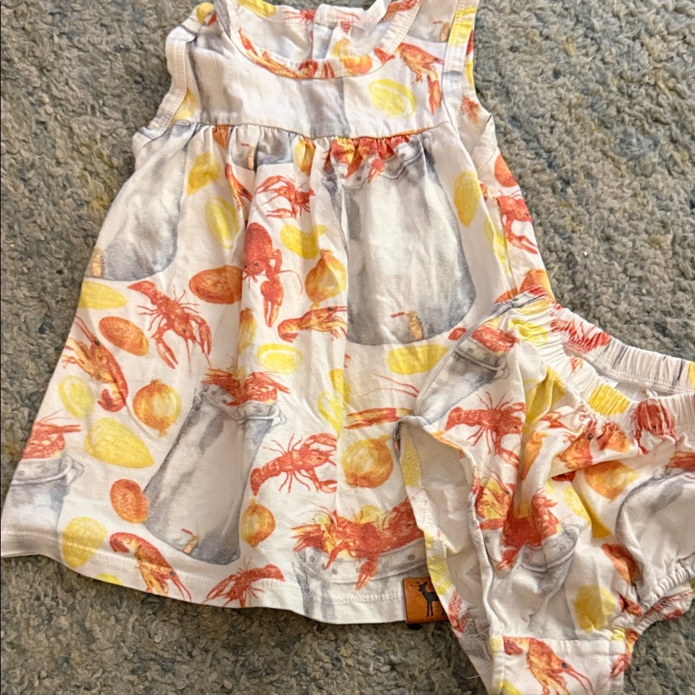 Playful Lobster Print Diaper Cover Set